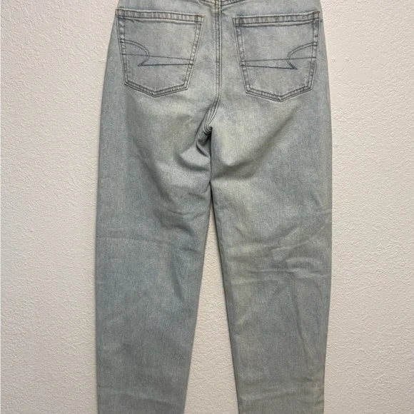 American Eagle Highest Rise Baggy Straight Jeans Light Wash Size 24 - Picture 7 of 13